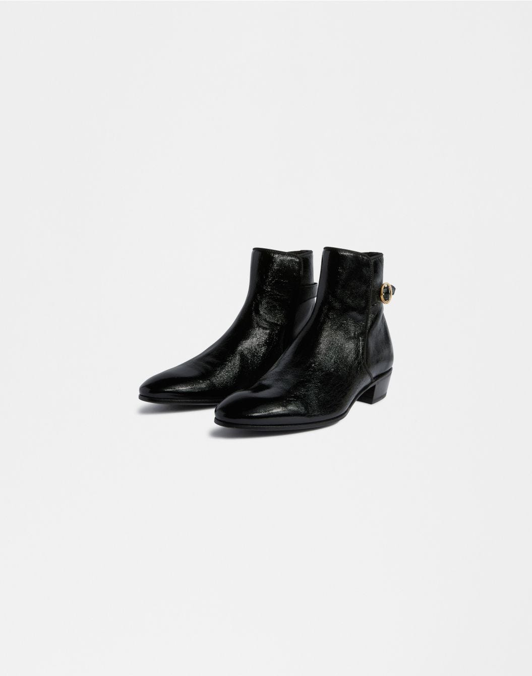 Lardini Stivaletto nero in pelle verniciata naplack