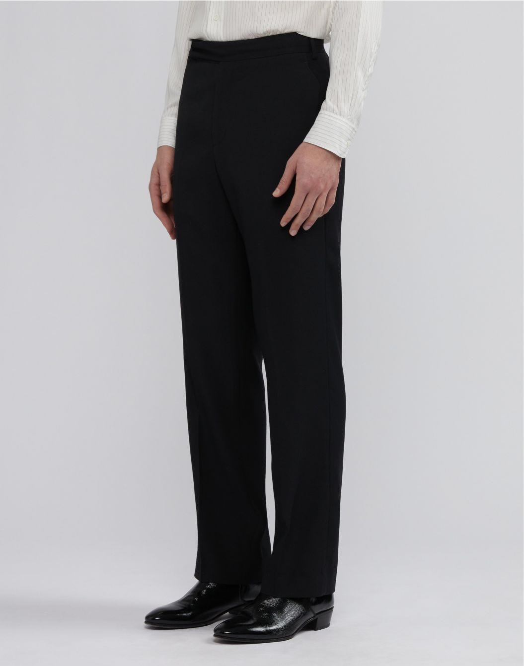 Lardini Pantalone nero attitude in viscosa di lana e seta Promozione Limitata