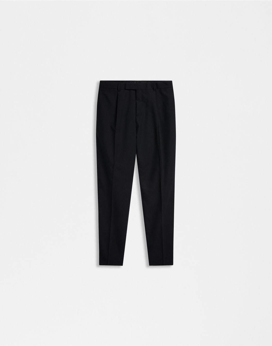 Lardini Pantalone nero con gessatura a contrasto