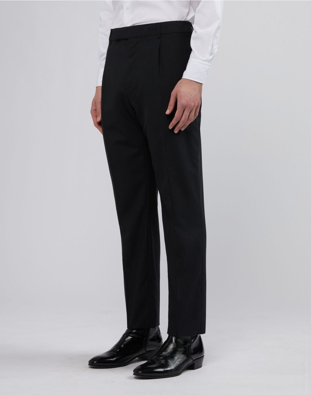 Lardini Pantalone nero con gessatura a contrasto Shopping Online