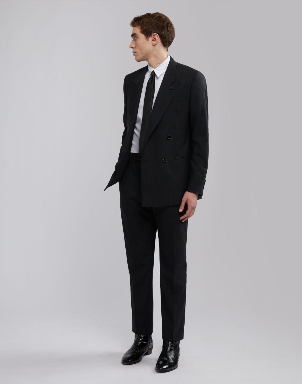 Lardini Pantalone nero con gessatura a contrasto Shopping Online