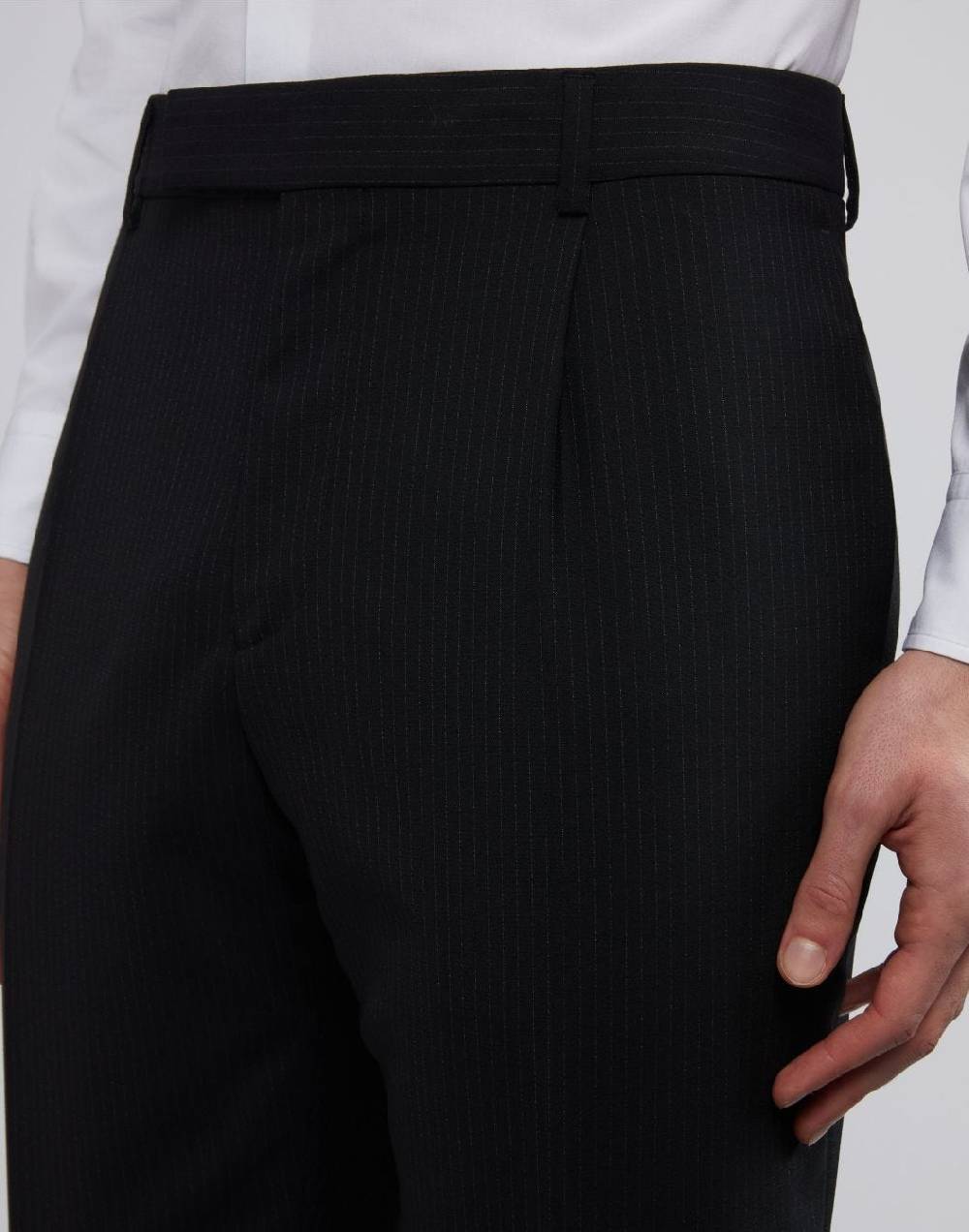 Lardini Pantalone nero con gessatura a contrasto Shopping Online