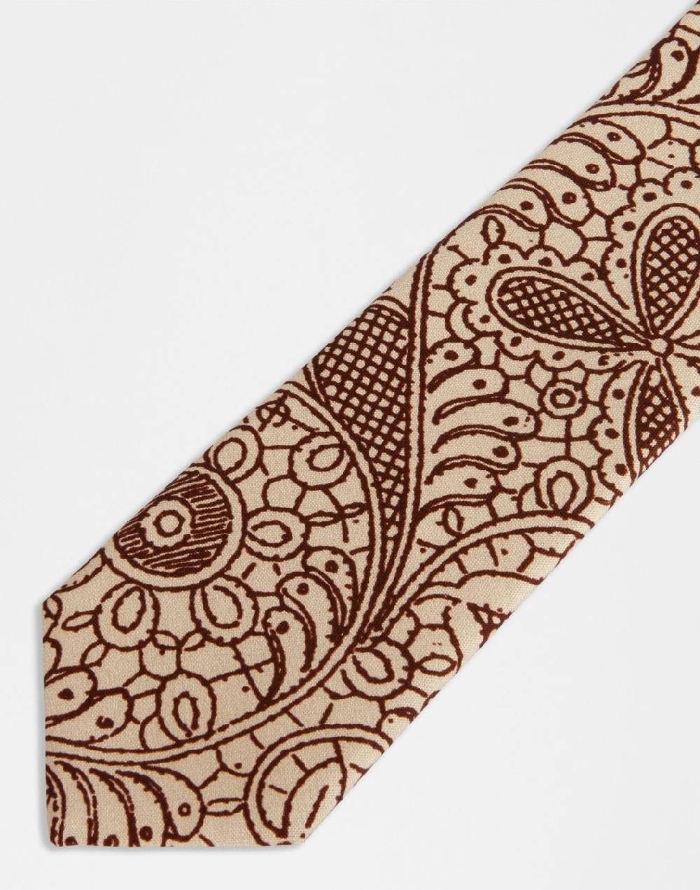 Lardini Cravatta in seta con disegno cashmere In Vendita