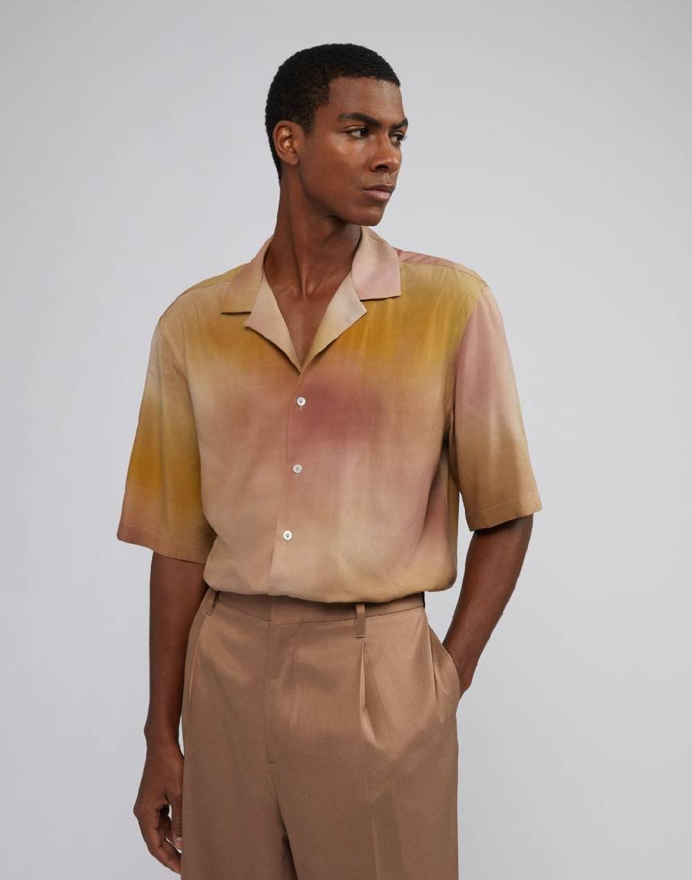 Lardini Camicia relaxed design liscio e macro-sfumatura Hotsell