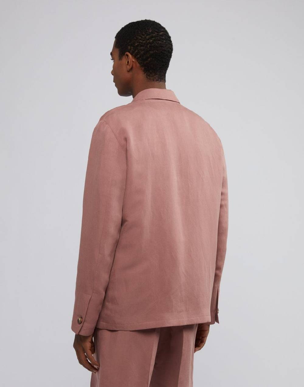 Lardini Giacca camicia rosa in lino e micro tencel 4 tasche Saldi Di Fabbrica