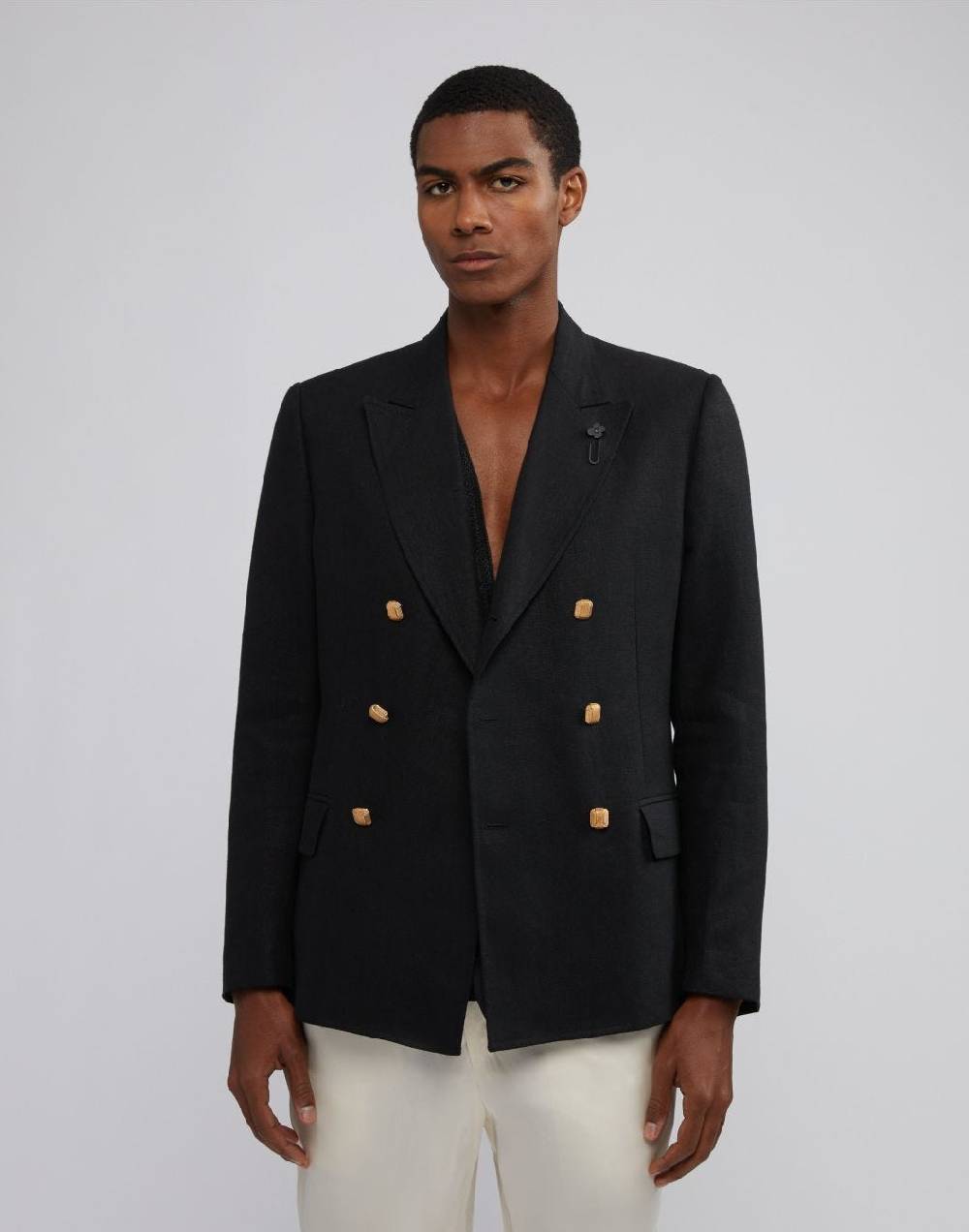 Lardini Blazer doppiopetto attitude nero principe di galles 2025