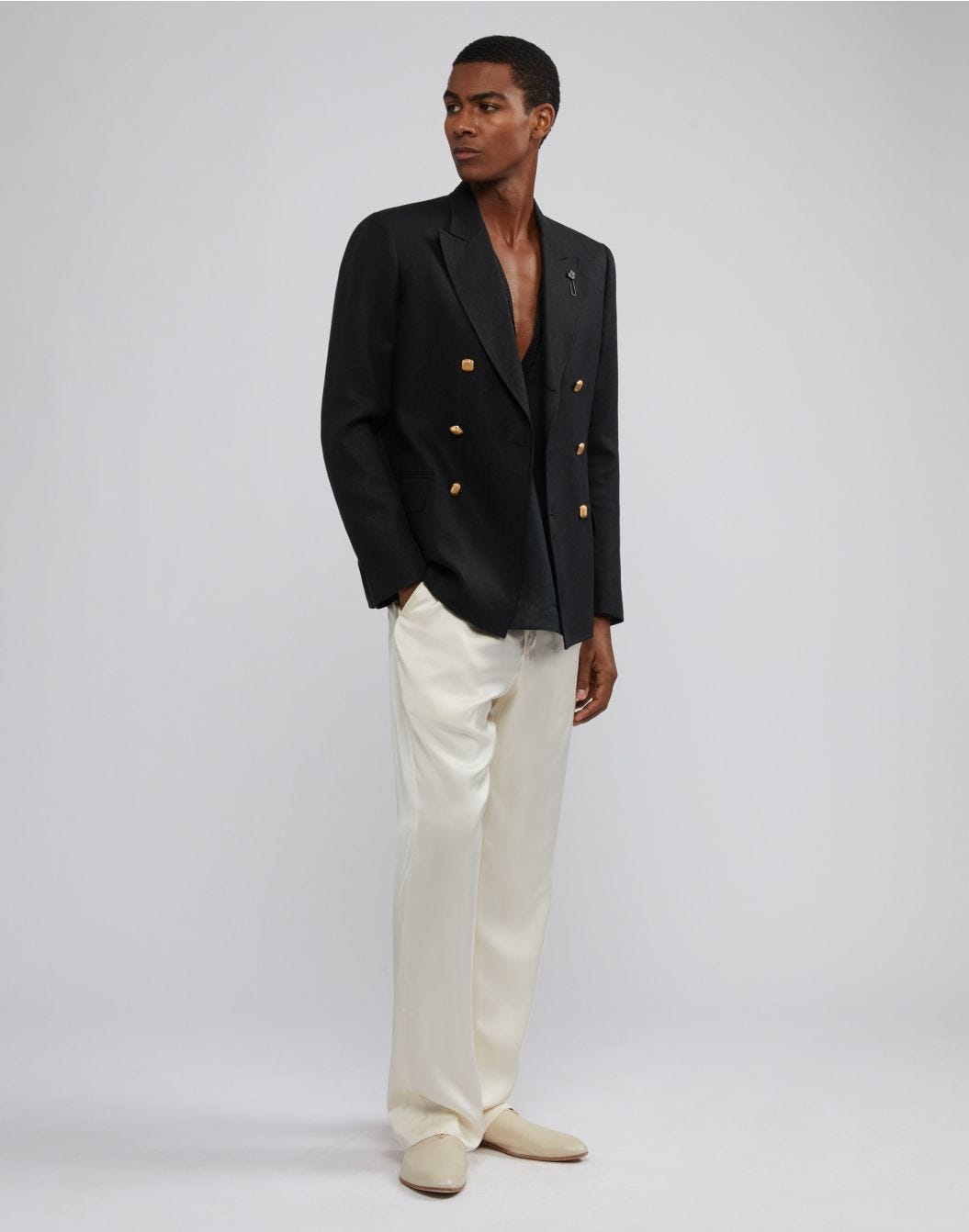 Lardini Blazer doppiopetto attitude nero principe di galles 2025