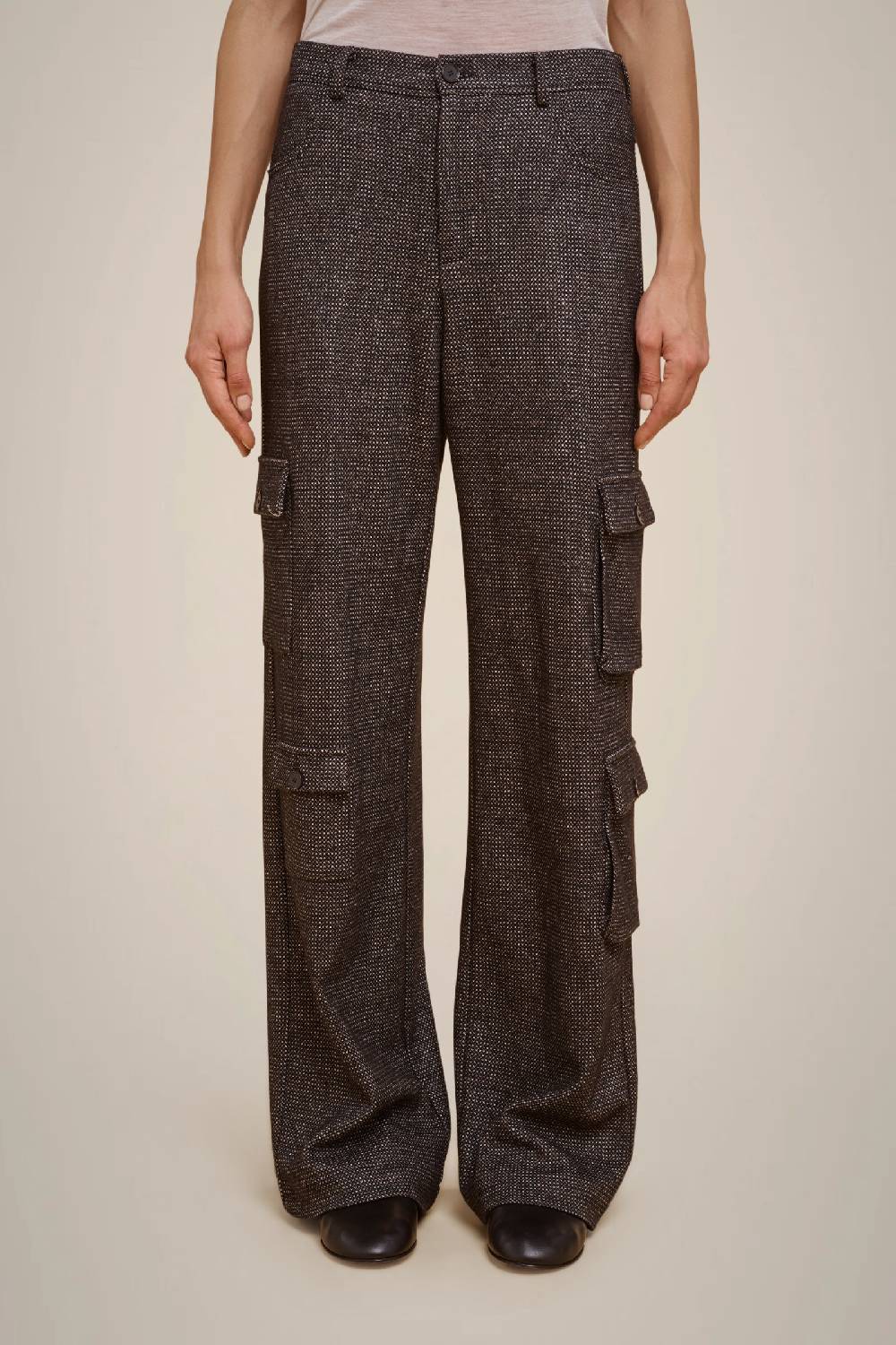 Liviana Conti PANTALONE CARGO PANNO CASHMERE W4FF4WL38SAL-3.42 Vendita