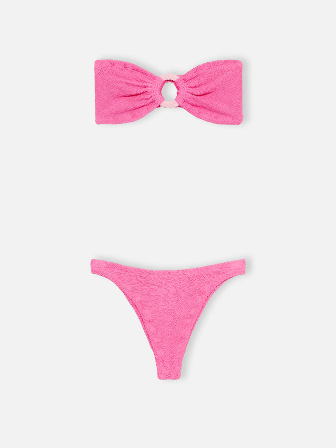 Mc2 Saint Barth Bikini donna a fascia rosa stropicciato Yulia Naomi Online