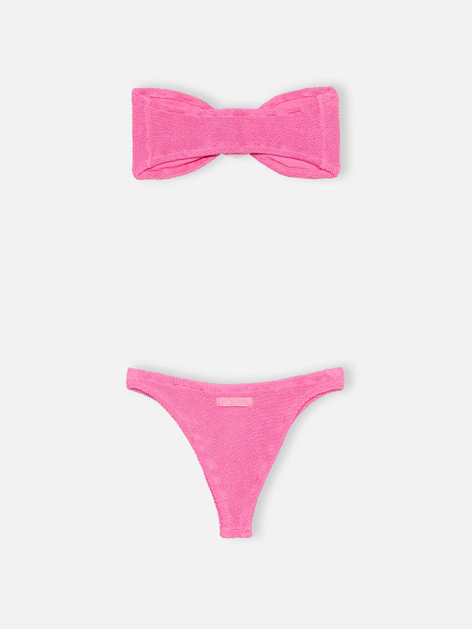 Mc2 Saint Barth Bikini donna a fascia rosa stropicciato Yulia Naomi Online