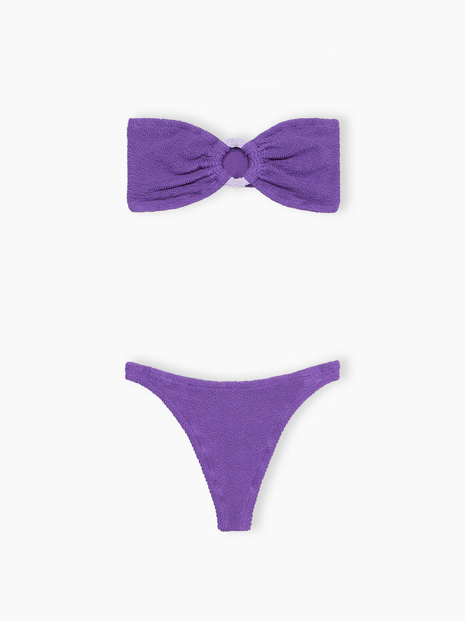 Mc2 Saint Barth Bikini donna a fascia viola stropicciato Yulia Naomi In Vendita