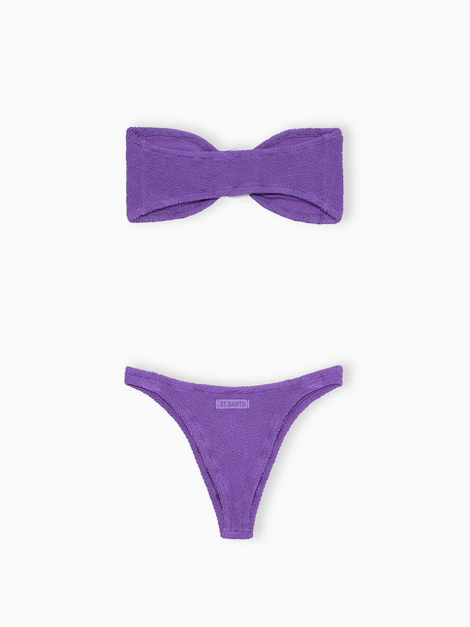 Mc2 Saint Barth Bikini donna a fascia viola stropicciato Yulia Naomi In Vendita