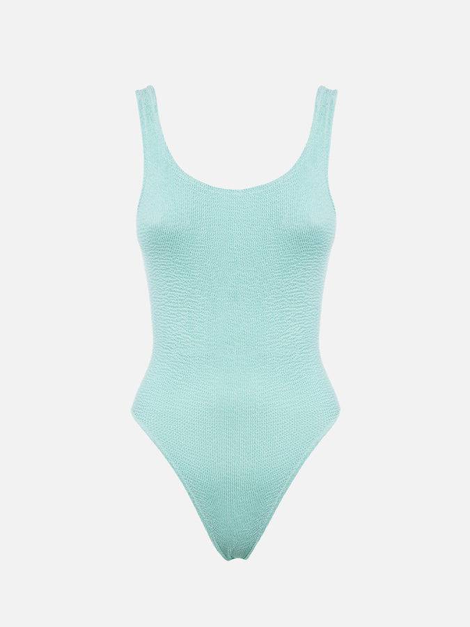 Mc2 Saint Barth Costume intero da donna Lora crinkle verde salvia ACQUISTA ORA