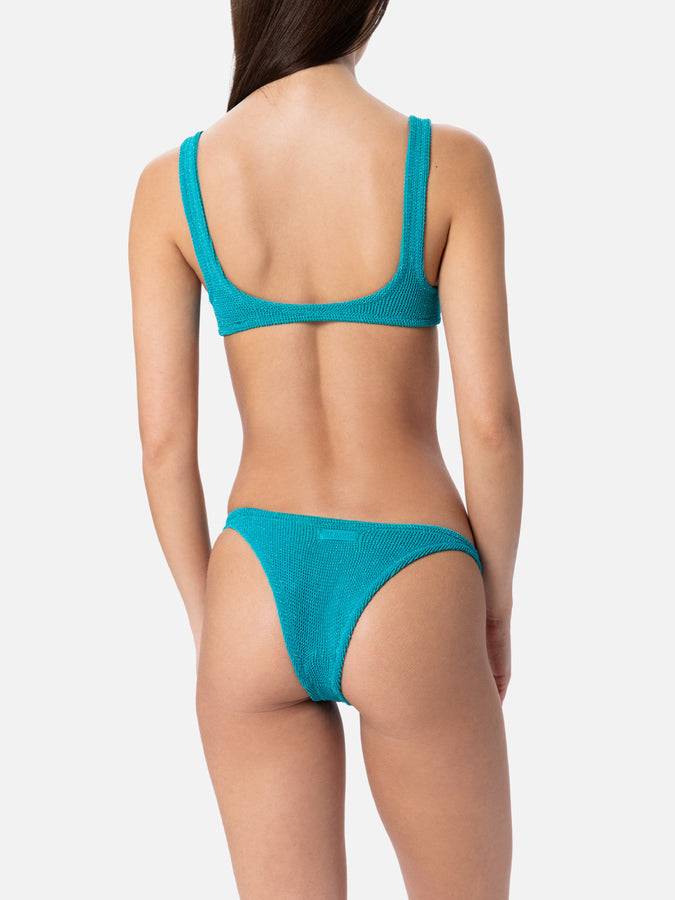 Mc2 Saint Barth Slip da bagno da donna ottanio lurex crinkle Naomi Moda