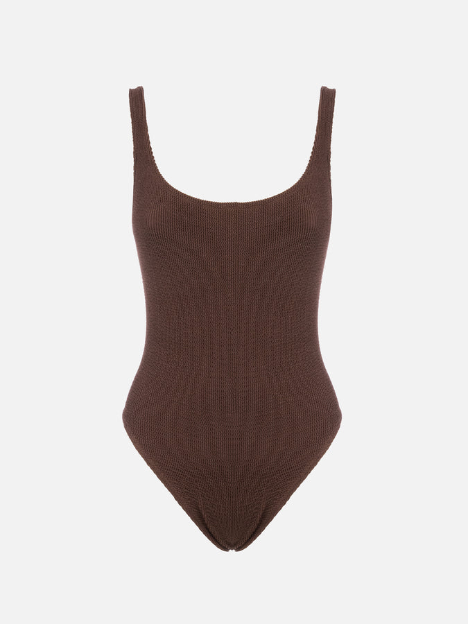 Mc2 Saint Barth Costume intero da donna marrone crinkle Lora 2025