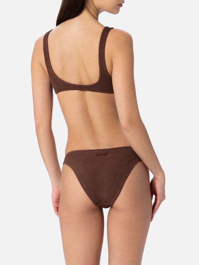 Mc2 Saint Barth Bikini da donna a bralette marrone crinkle Naima Elise Italia