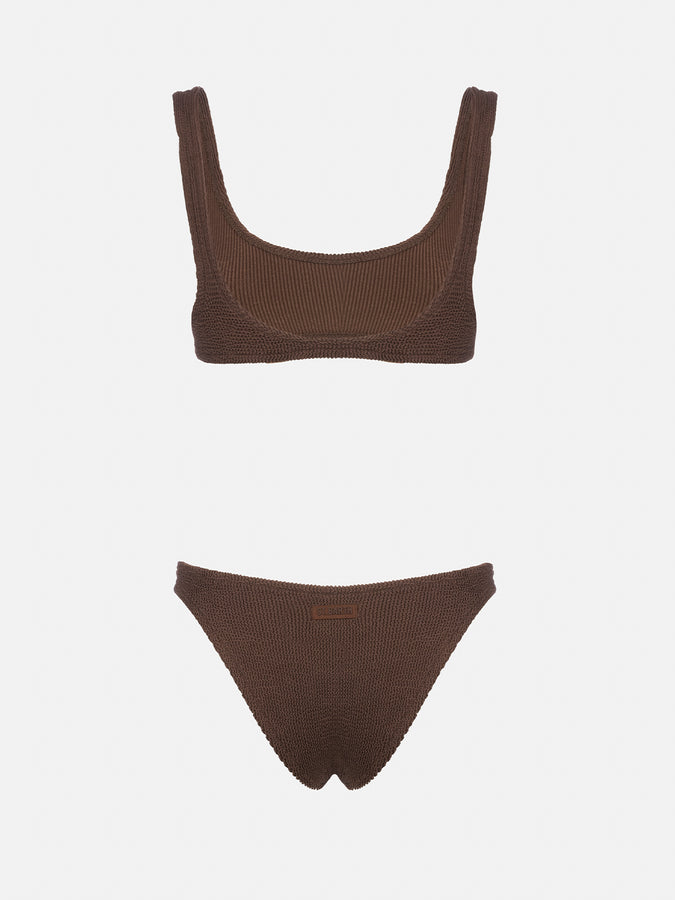 Mc2 Saint Barth Bikini da donna a bralette marrone crinkle Naima Elise Italia