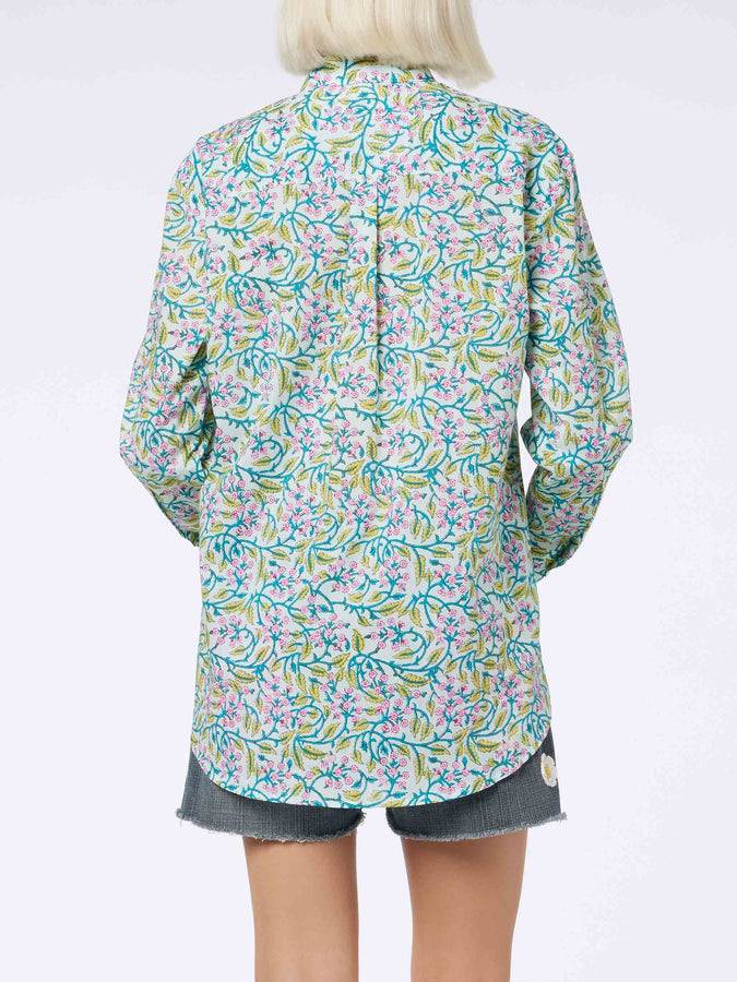 Mc2 Saint Barth Camicia da donna over Brigitte in cotone con stampa fiori Vendita Economica