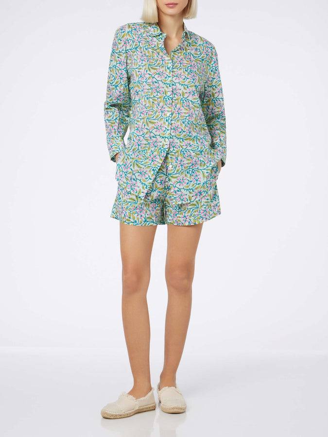 Mc2 Saint Barth Camicia da donna over Brigitte in cotone con stampa fiori Vendita Economica