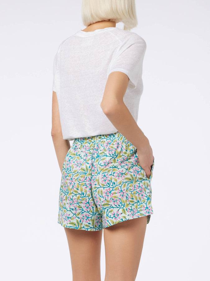 Mc2 Saint Barth Pantaloncini da donna pull up a fiori in cotone Meave Saldi Di Fabbrica