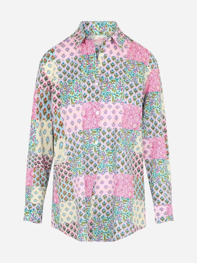 Mc2 Saint Barth Camicia da donna over Brigitte in cotone con stampa fiori I Più Venduti