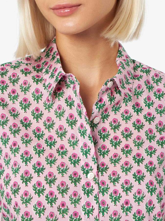 Mc2 Saint Barth Camicia da donna over Brigitte in cotone con stampa fiori Shopping Online