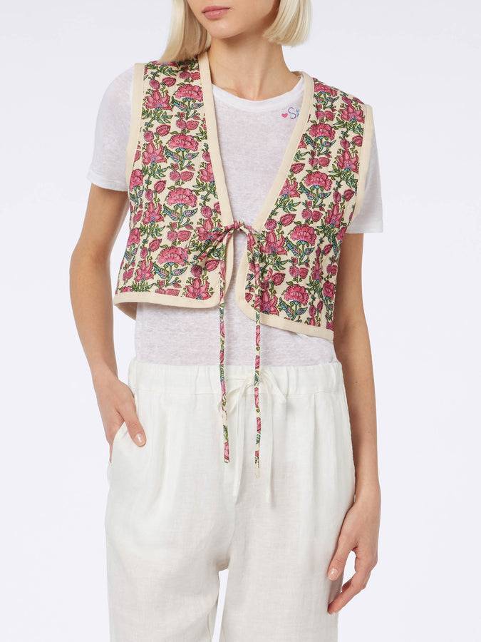 Mc2 Saint Barth Gilet imbottito da donna ricamato In Saldo