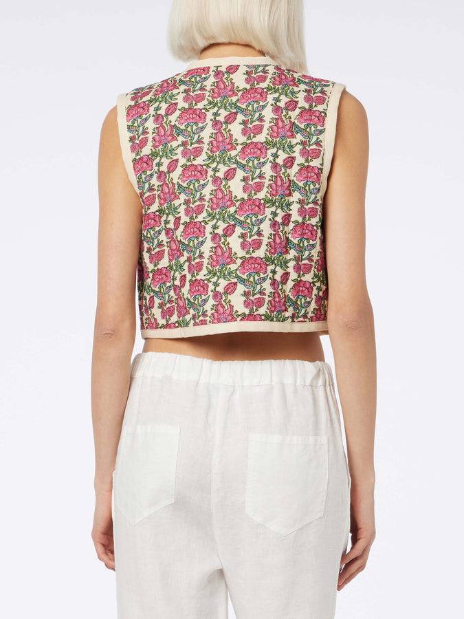 Mc2 Saint Barth Gilet imbottito da donna ricamato In Saldo
