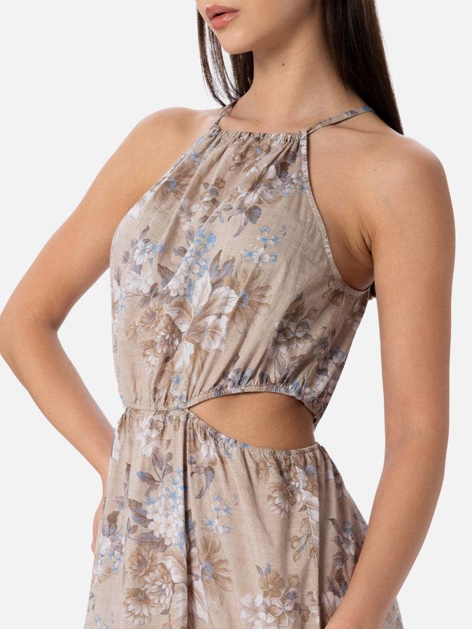 Mc2 Saint Barth woman cut out long dress Kaby with flower print 2025