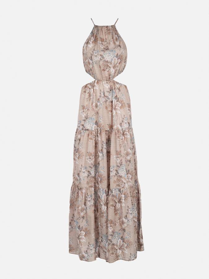 Mc2 Saint Barth woman cut out long dress Kaby with flower print 2025