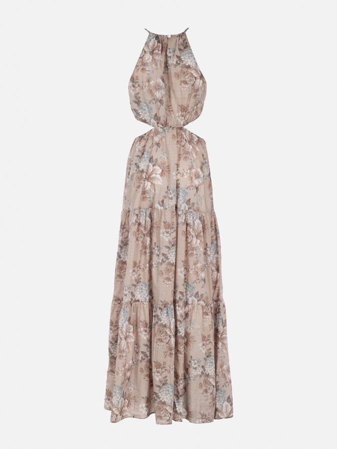Mc2 Saint Barth woman cut out long dress Kaby with flower print 2025