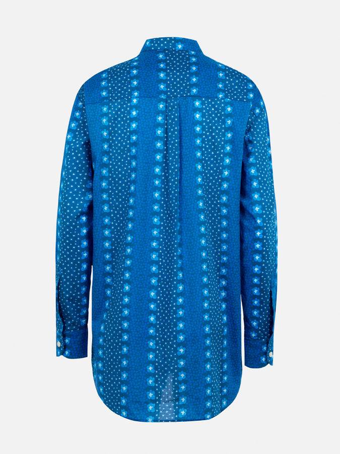 Mc2 Saint Barth Camicia da donna Brigitte in cotone con stampa fiori indaco Vendita
