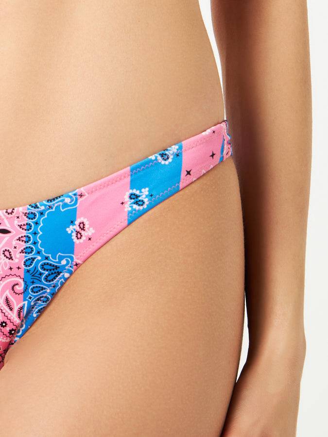 Mc2 Saint Barth Bikini da donna a bralette con stampa bandana a righe Pezzi Unici