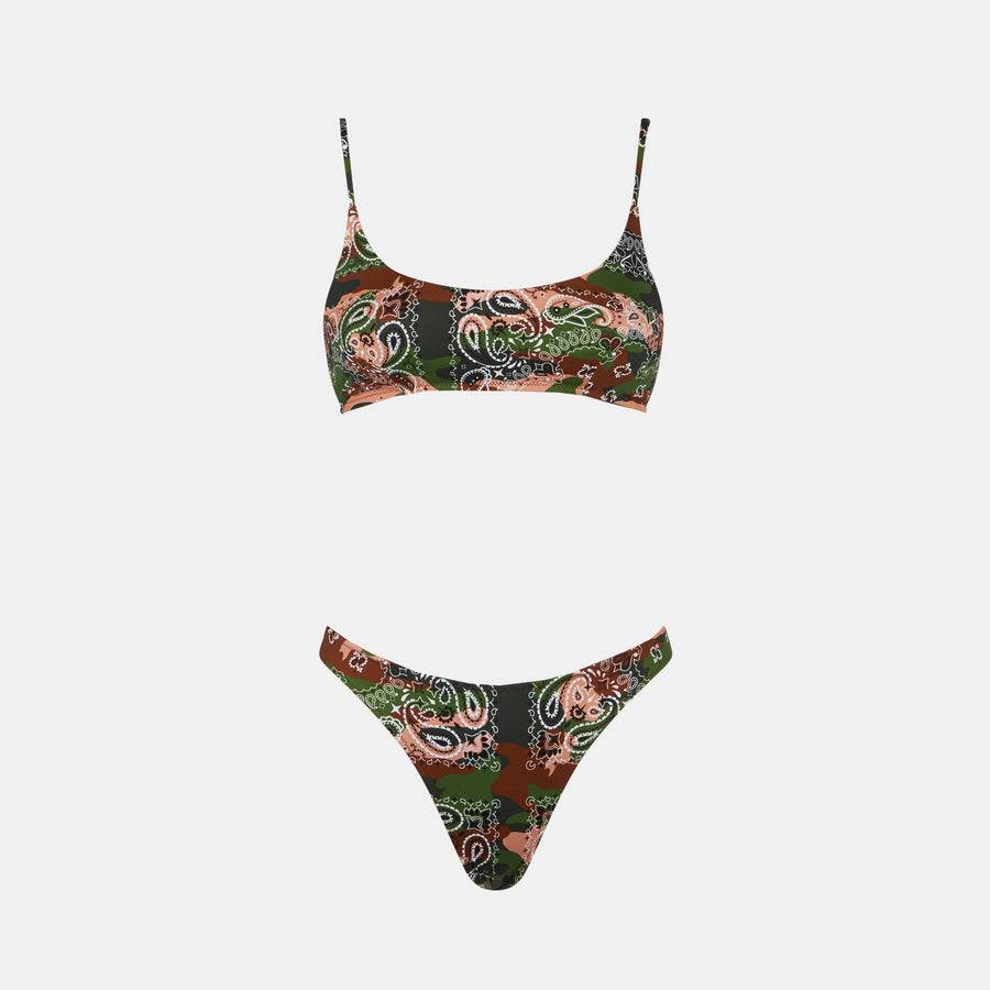 Mc2 Saint Barth Bikini da donna a bralette con stampa bandana mimetica Soddisfazione Garantita