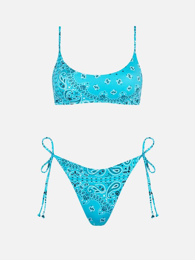 Mc2 Saint Barth Bikini da donna a bralette con stampa bandana Vendita Economica