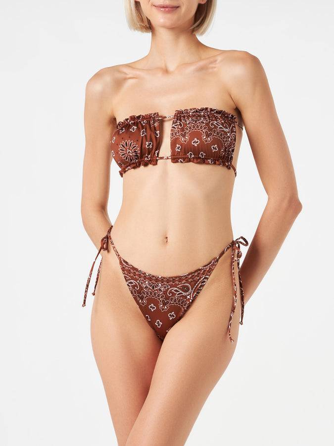 Mc2 Saint Barth Bikini da donna a fascia con stampa bandana