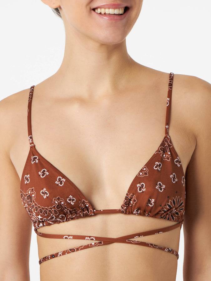 Mc2 Saint Barth Bikini da donna a triangolo bandana con slip da bagno sgambato Sconto