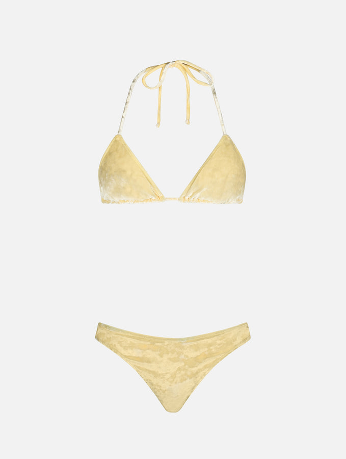 Mc2 Saint Barth Bikini da donna a triangolo in ciniglia giallo Leah Naomi Offerte