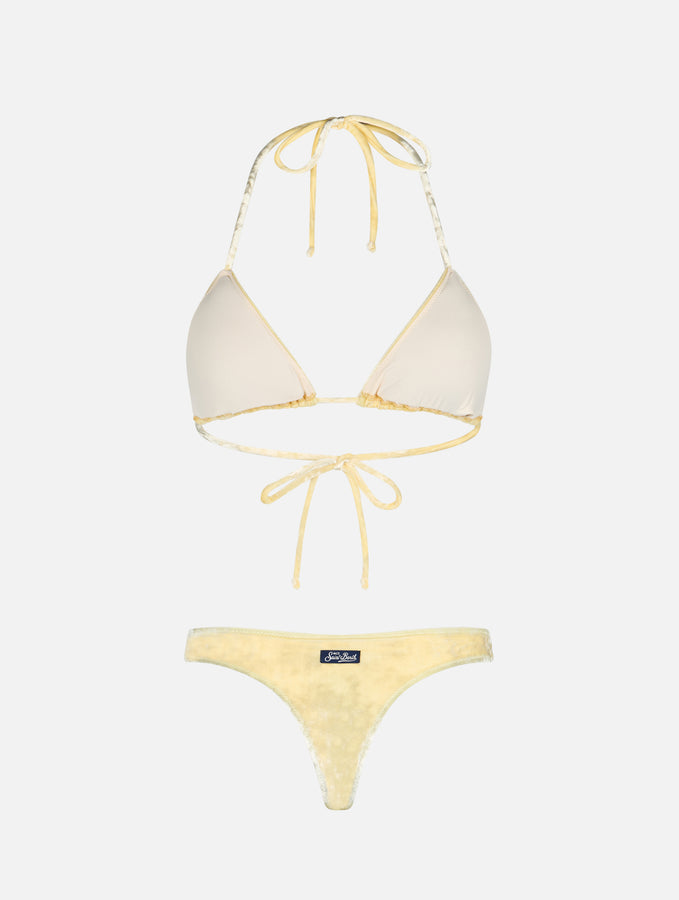 Mc2 Saint Barth Bikini da donna a triangolo in ciniglia giallo Leah Naomi Offerte