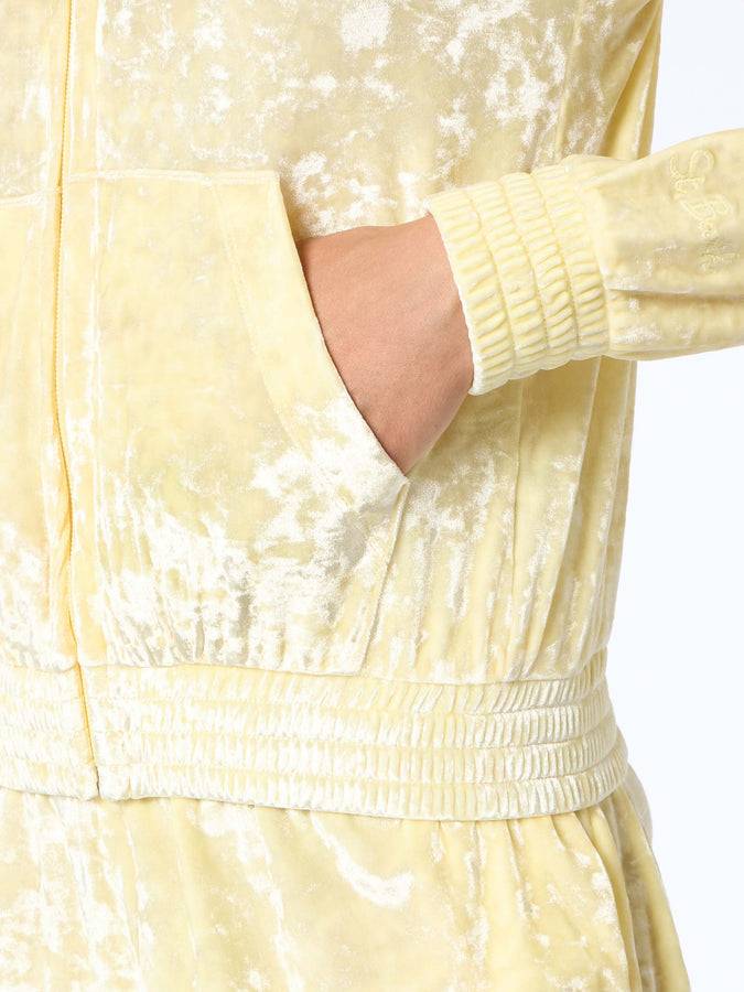 Mc2 Saint Barth Woman pale yellow chenille zipped hoodie Jasmine Vendita Economica
