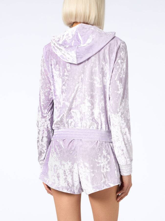 Mc2 Saint Barth Woman lilac chenille zipped hoodie Jasmine I Più Venduti