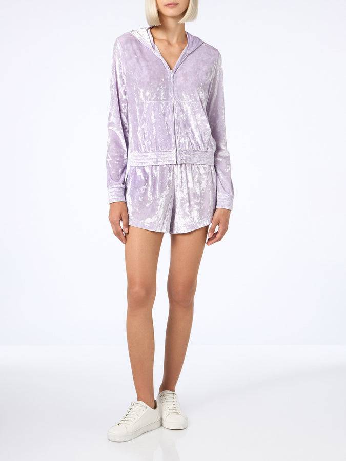 Mc2 Saint Barth Woman lilac chenille zipped hoodie Jasmine I Più Venduti