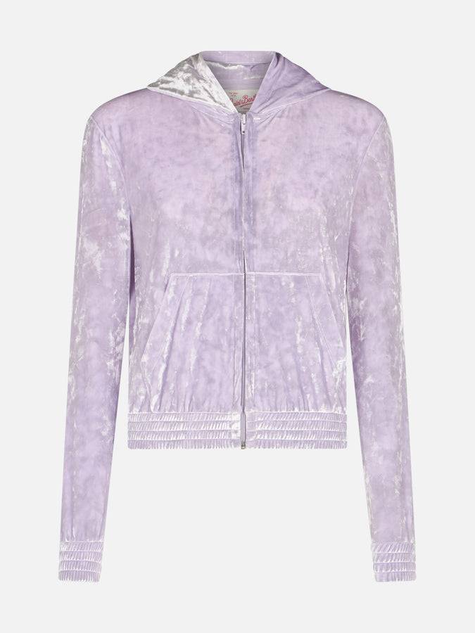 Mc2 Saint Barth Woman lilac chenille zipped hoodie Jasmine I Più Venduti