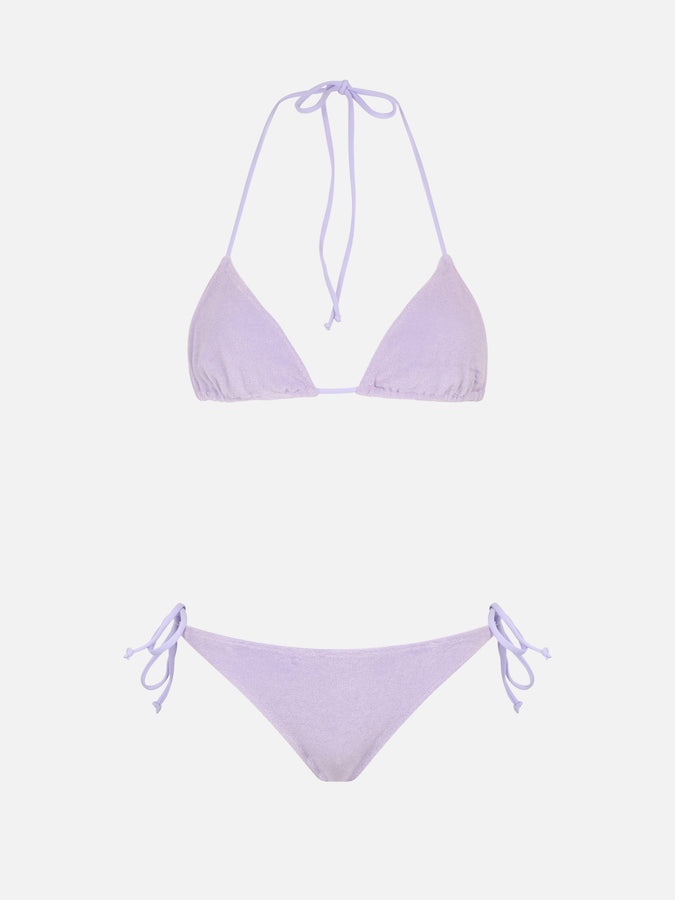 Mc2 Saint Barth Bikini da donna a triangolo in spugna lilla Leah Virgo 2025