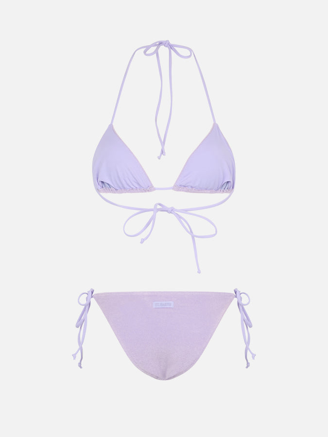 Mc2 Saint Barth Bikini da donna a triangolo in spugna lilla Leah Virgo 2025