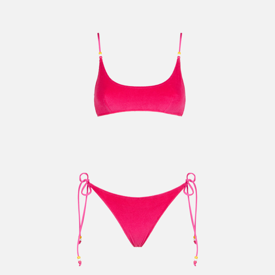 Mc2 Saint Barth Bikini da donna a bralette in spugna fucsia Nuovo