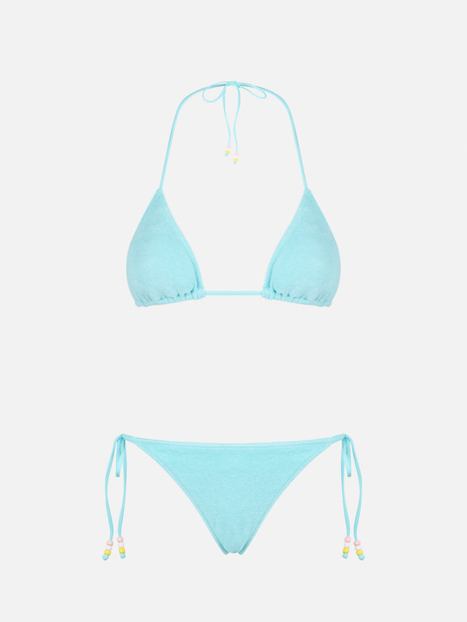 Mc2 Saint Barth Bikini da donna a triangolo in spugna verde acqua Vendita