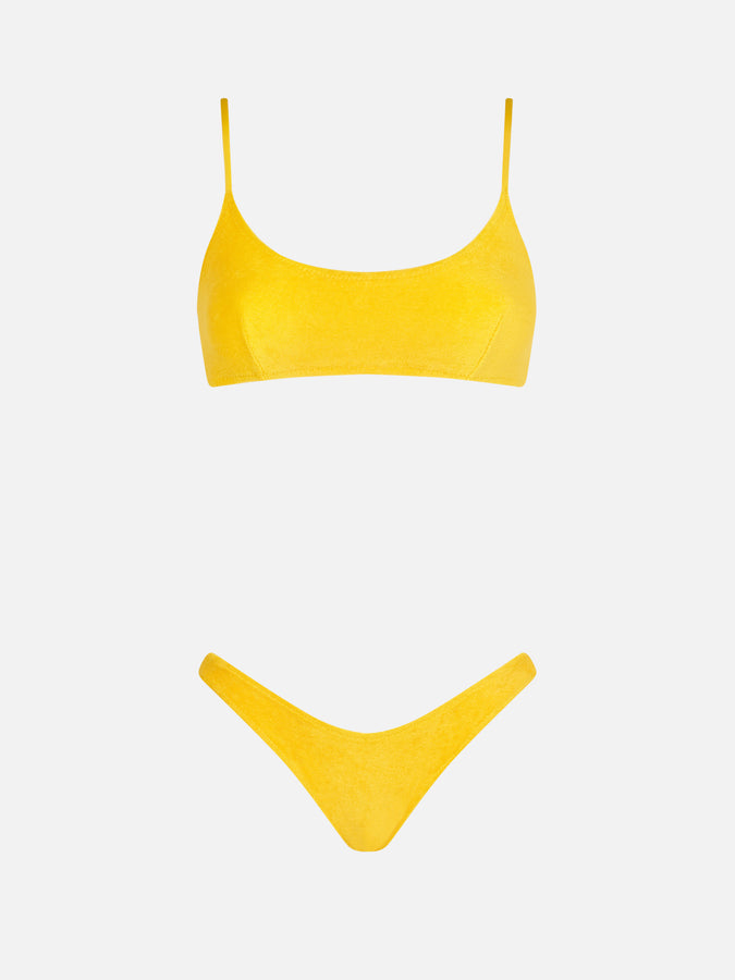 Mc2 Saint Barth Bikini da donna a bralette in spugna gialla Qualità Garantita