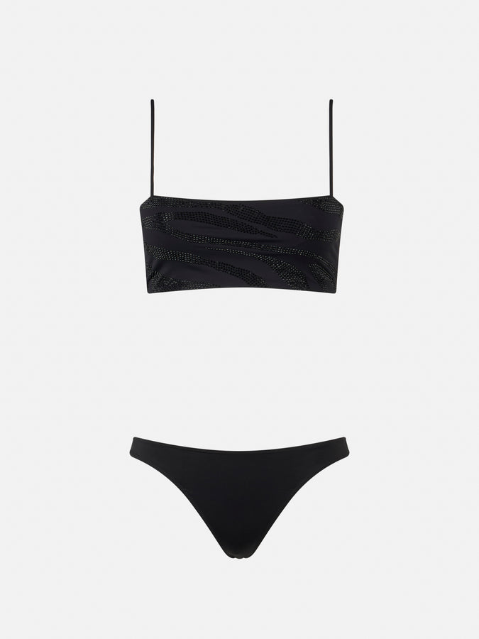 Mc2 Saint Barth Bikini donna a fascia zebrato Athena Naomi con strass Prezzo Ridotto