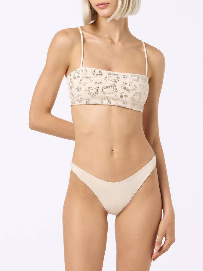 Mc2 Saint Barth Bikini donna a fascia animalier Athena Naomi con strass Sottocosto